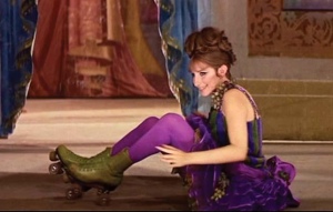 Barbra Streisand as Fanny Brice on the floor with her roller skates. Image from icollector.com